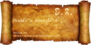 Dudás Konrád névjegykártya